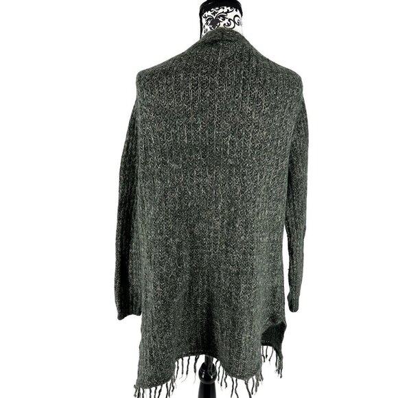 Cocogio Wool Blend Mohair Made in Italy Fringe Green Cardigan NO SIZE TAG - Picture 3 of 11